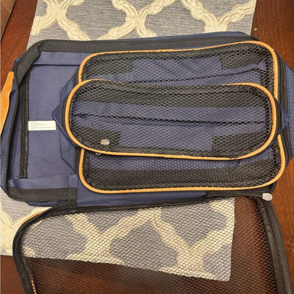 Three-piece luggage organizer, AARP, New / never used, Navy and tan, mesh - Picture 2 of 6